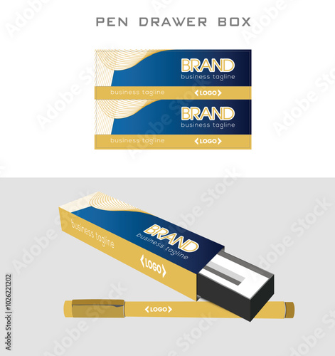 Drawer Pen Box Design Vector