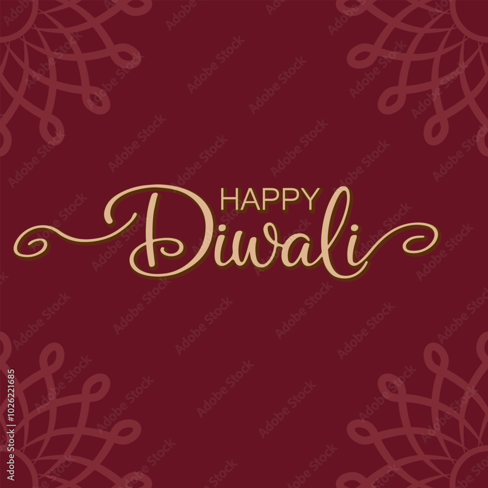 Happy Diwali text. Greeting card or holiday banner. Vector illustration. Happy Diwali text. Greeting card or holiday banner. Vector illustration.