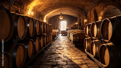 Aged Elegance: Une thing a B rel of Wine in an Old Winery 