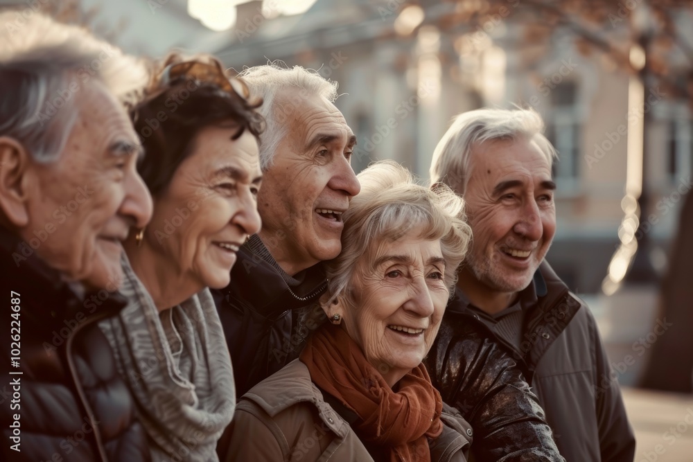 Group of senior people in the city. Selective focus on the face. Group of senior people in the city. Selective focus on the face.