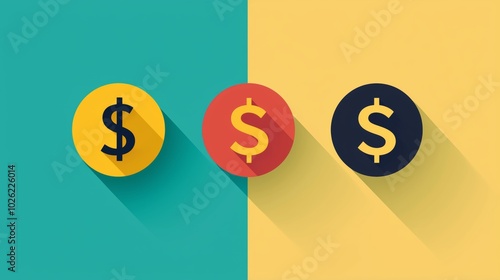 Abstract Minimalist Financial Currency Symbols Design photo