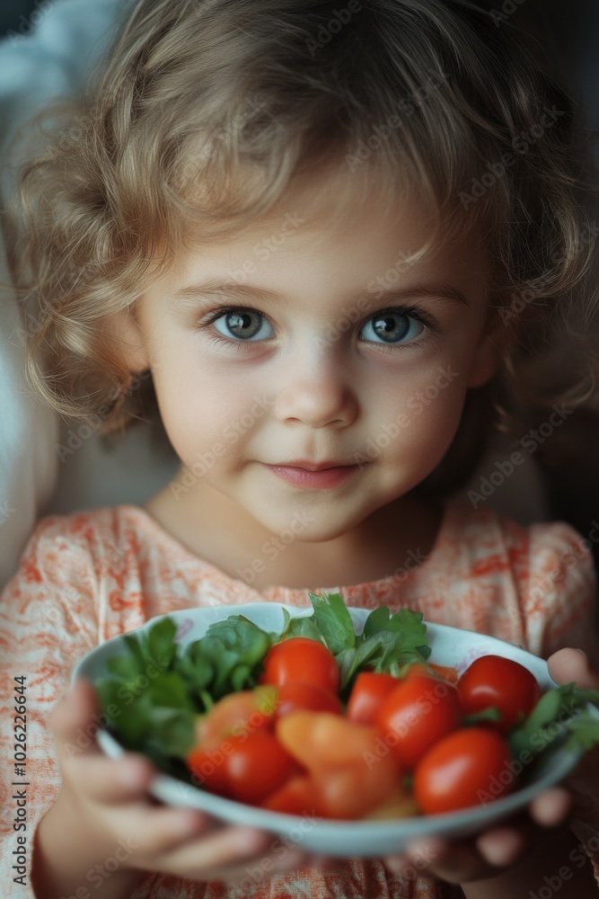 Little girl holding fresh vegetables Little girl holding fresh vegetables