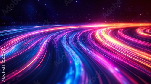 Neon Blurred Motion Streaks and Smudges of Light