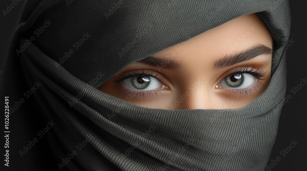 Eyes covered with dark cloth, symbolizing refusal to see beyond current limitations Eyes covered with dark cloth, symbolizing refusal to see beyond current limitations