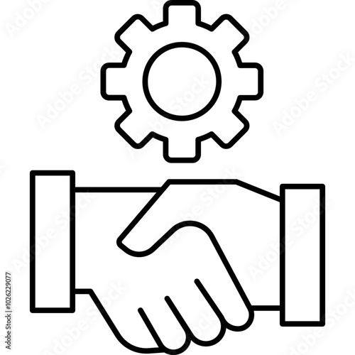 Business partner vector icon in outline  style 