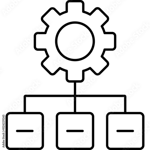 Business Hierarchy vector icon in outline  style 