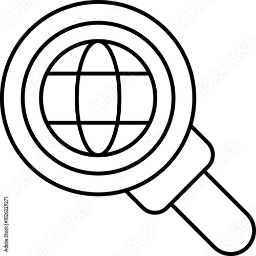global search vector icon in outline  style 