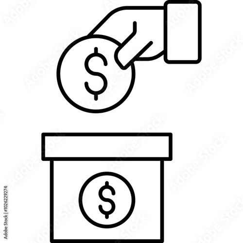Donate vector icon in outline  style 