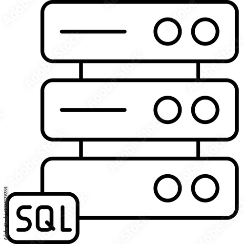 Data base vector icon in outline  style 