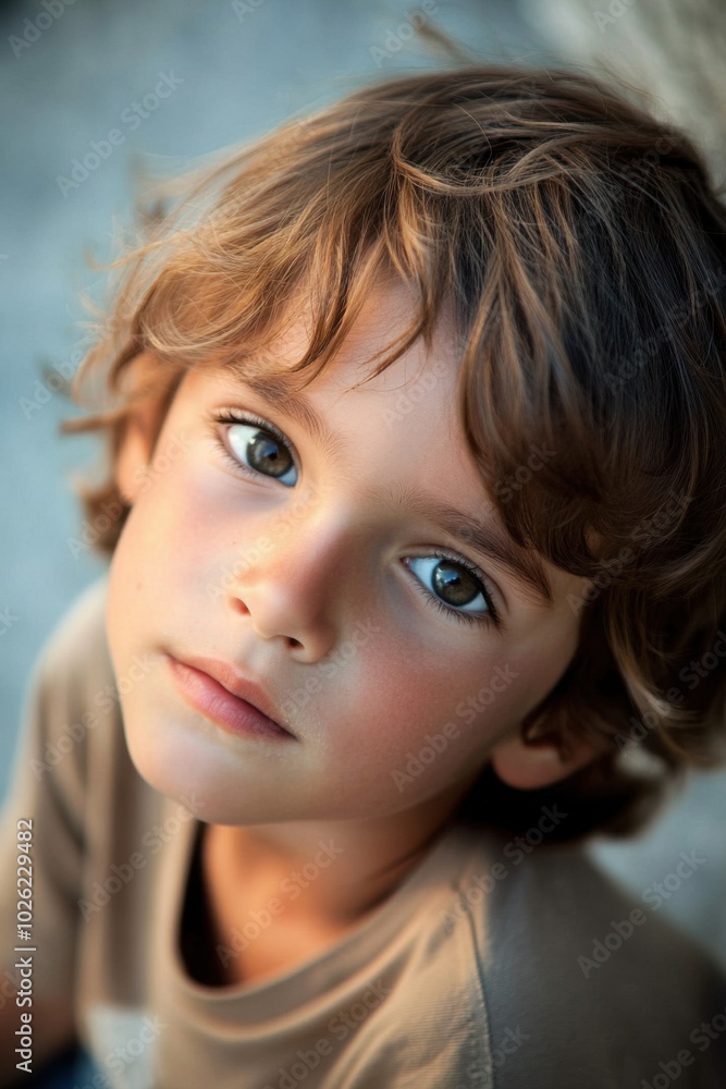 Captivating gaze of a young child Captivating gaze of a young child