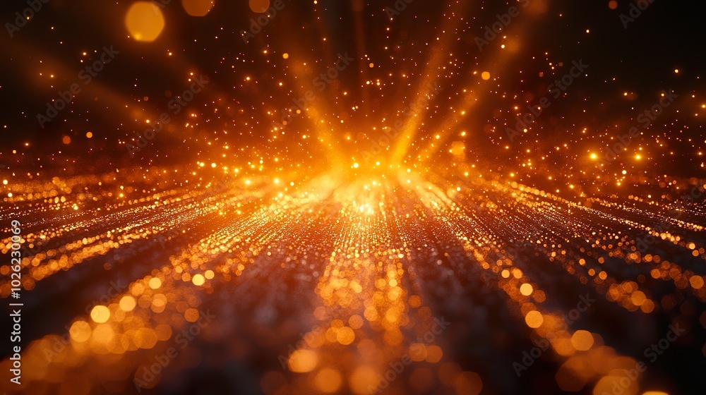 Naklejka premium Sunburst Background with Intricate Light Pattern