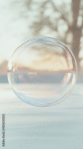 Wallpaper Mural Delicate soap bubble reflecting a serene background Torontodigital.ca