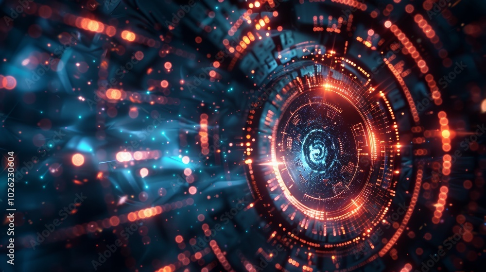 Fototapeta premium Futuristic Quantum Encryption Visualization