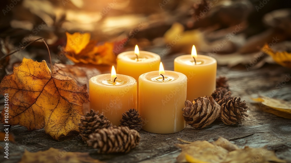 Softly glowing candles arranged in a peaceful setting, symbolizing warmth and gratitude. Softly glowing candles arranged in a peaceful setting, symbolizing warmth and gratitude.