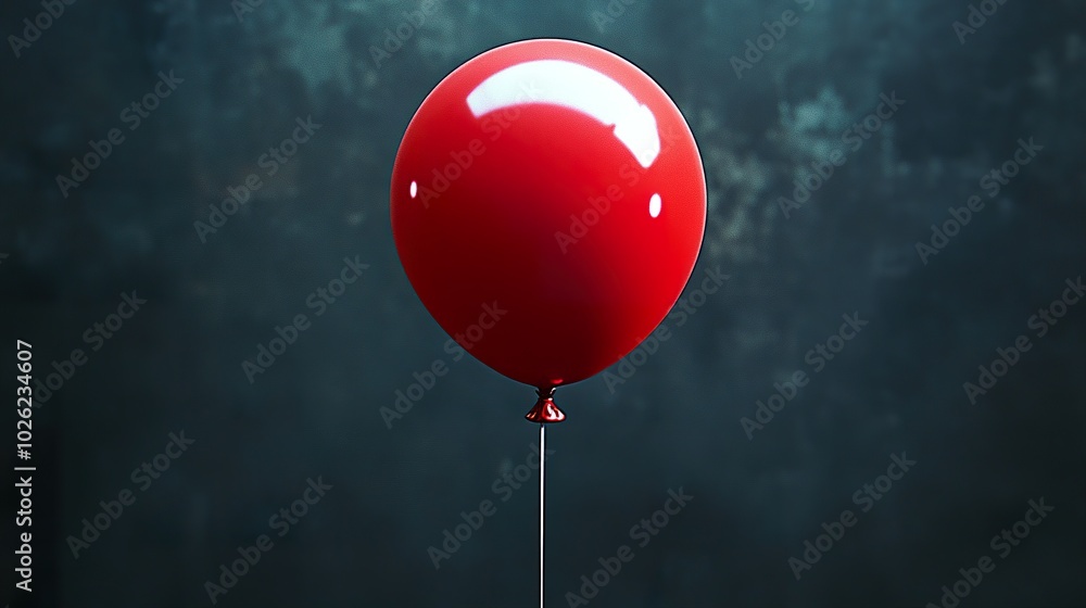 Red Balloon with Vivid Hue and Light Reflection Red Balloon with Vivid Hue and Light Reflection