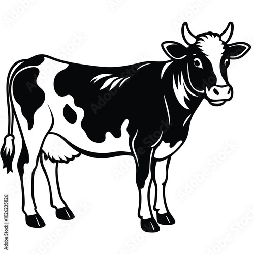 Swiss Cow Vector Illustration.