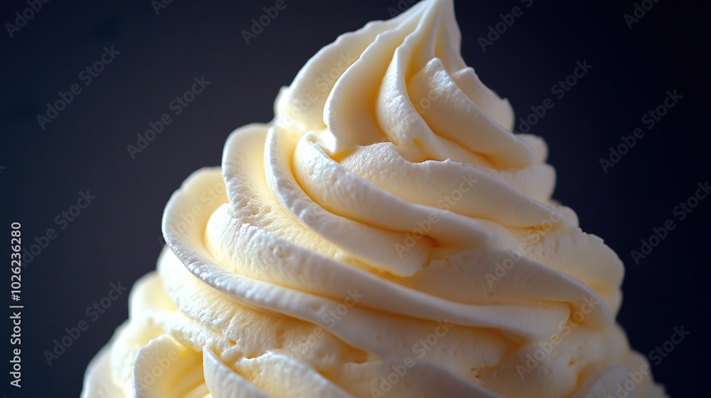 Whipped Cream Swirl on Dark Background Whipped Cream Swirl on Dark Background