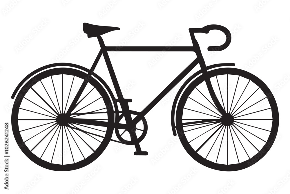 Fototapeta premium Bicycle vector silhouette illustration 
