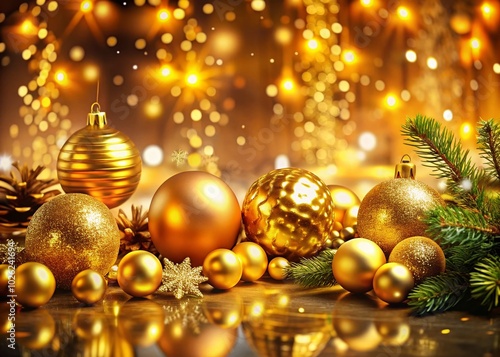 Celebrate Happy Holidays with Elegant Gold Decorations and Festive Atmosphere for a Joyful Season of Celebration