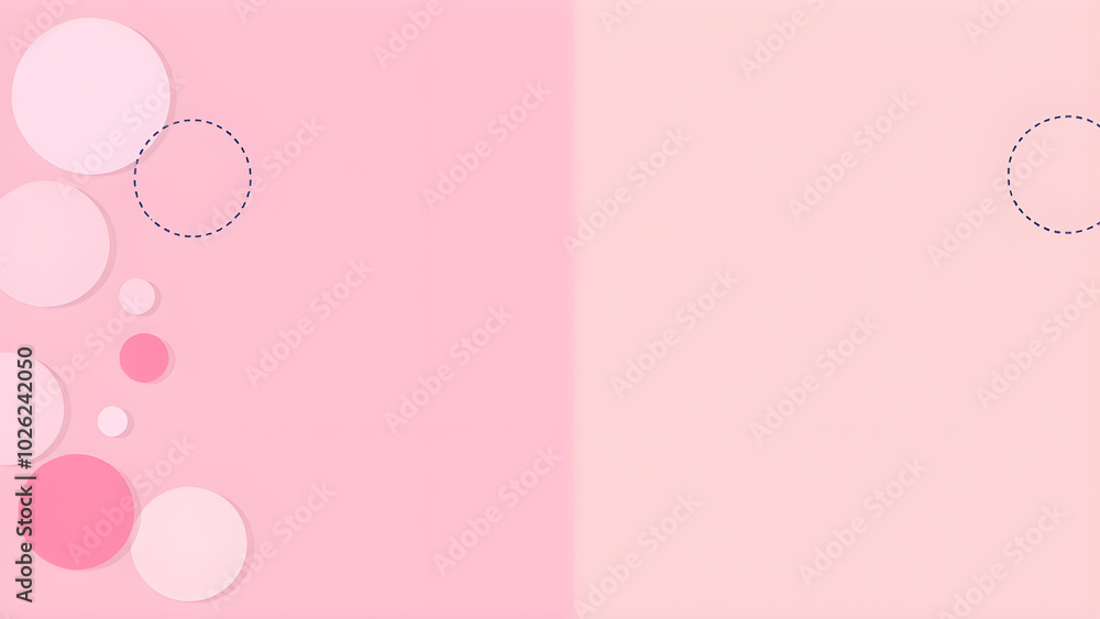 Soft pink background with layered circles and dotted accents, Generative AI Soft pink background with layered circles and dotted accents, Generative AI