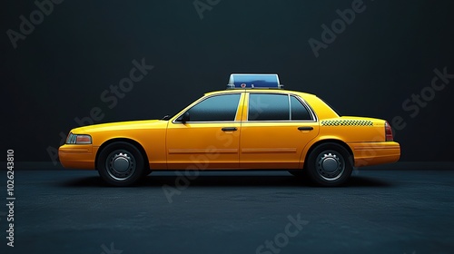 Yellow Taxi in Urban Setting