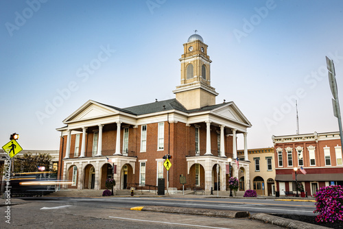 Photography First Garrard County Courthouse stood in the center of what is now called The Square in downtown Lancaster, Kentucky