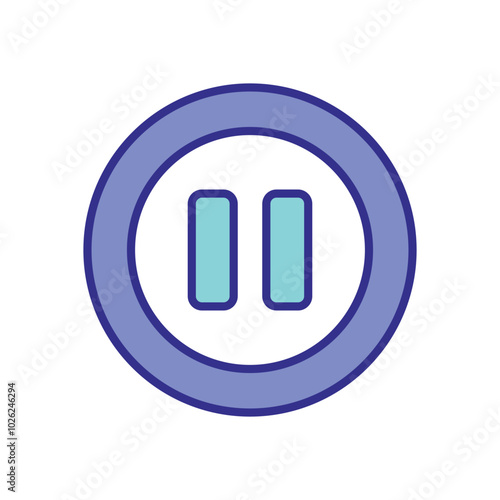 Pause icons vector stock illustration.