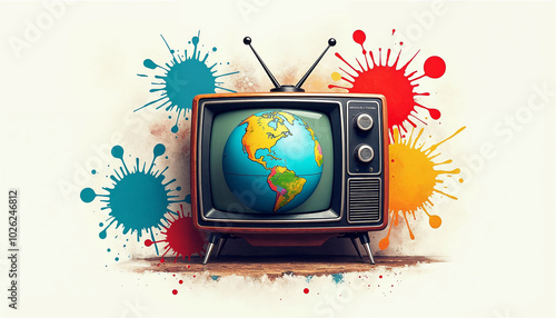 World Television Day Illustration with isolated television