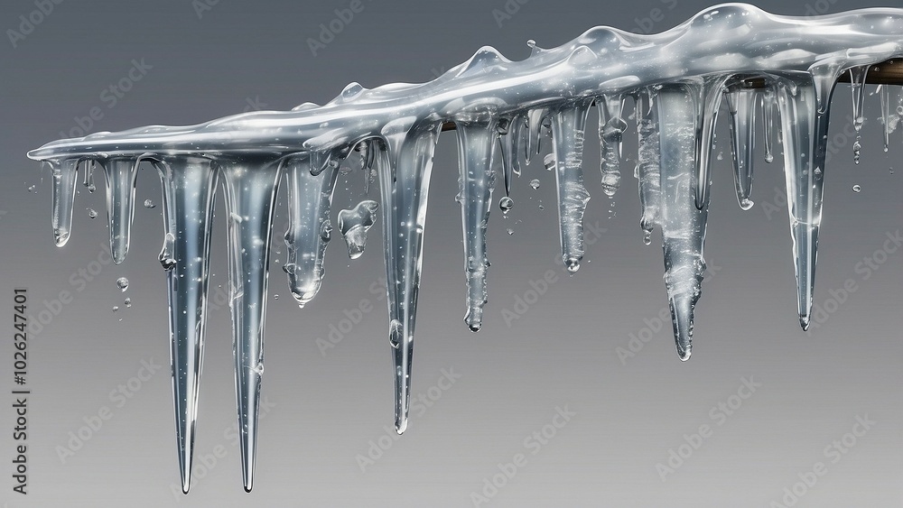 Realistic Icicle with Transparent Background Realistic Icicle with Transparent Background