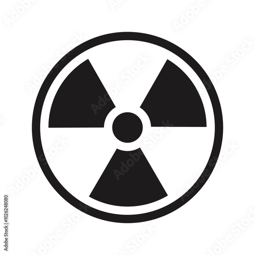 ionizing radiation sign in circle. Vector icon.