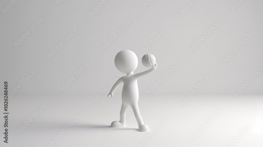 Minimalist Basketball Player: A Study in White Minimalist Basketball Player: A Study in White