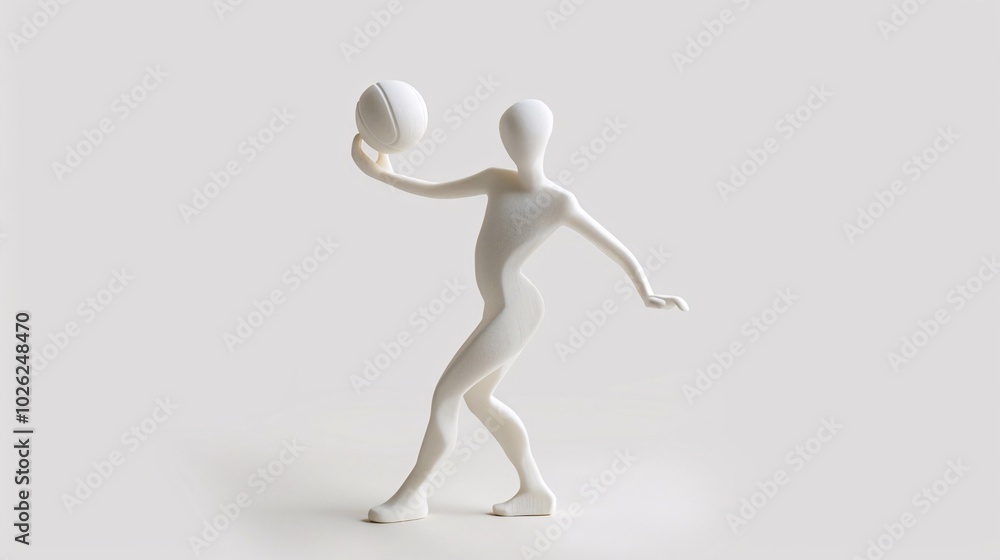 Abstract Sculpture of Basketball Player in Motion Abstract Sculpture of Basketball Player in Motion