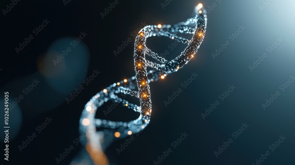 close up view of DNA double helix structure, showcasing intricate details and glowing elements, symbolizing advanced genetic research and personalized medicine close up view of DNA double helix structure, showcasing intricate details and glowing elements, symbolizing advanced genetic research and personalized medicine