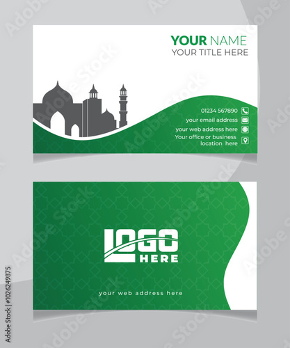 Islamic luxury business card design template and corporate brand identity 