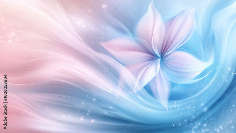 Ethereal Pink Blossoms, Serene Floral Harmony in Blue Ethereal Pink Blossoms, Serene Floral Harmony in Blue