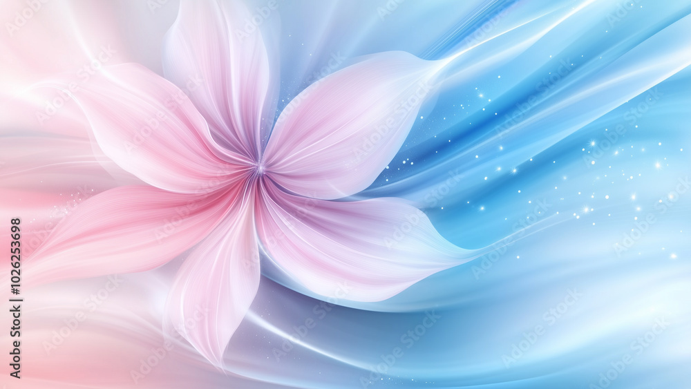 Ethereal Pink Blossoms, Serene Floral Harmony in Blue Ethereal Pink Blossoms, Serene Floral Harmony in Blue