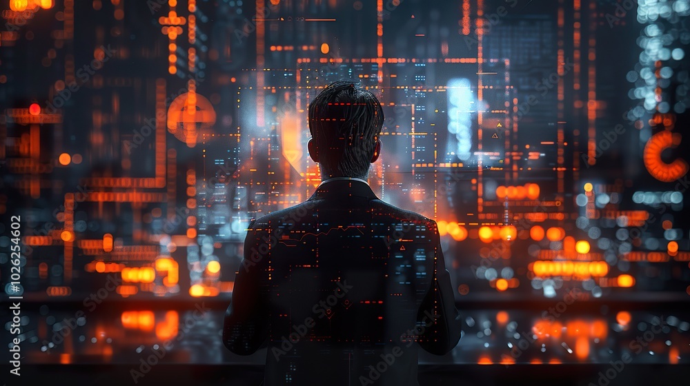 Business Leader with Financial Data Visualization Business Leader with Financial Data Visualization