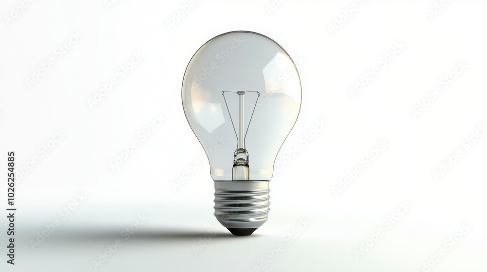 White light bulb resting on a smooth surface in a minimalist setting with soft lighting White light bulb resting on a smooth surface in a minimalist setting with soft lighting