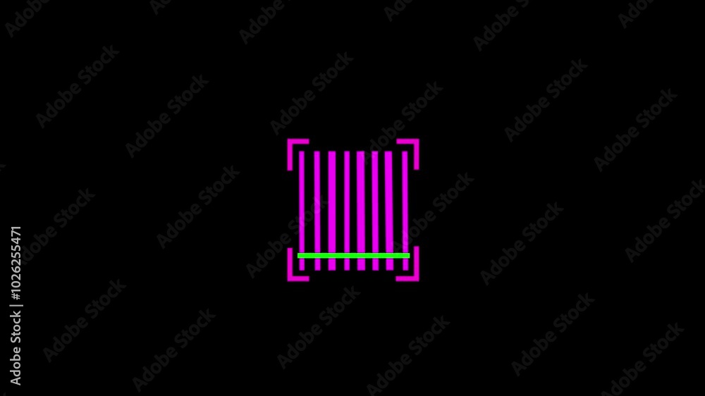 black background purple color icon illustration Barcode paper detail s caning animation. motion animation scanning of a bar code black background purple color icon illustration Barcode paper detail s caning animation. motion animation scanning of a bar code