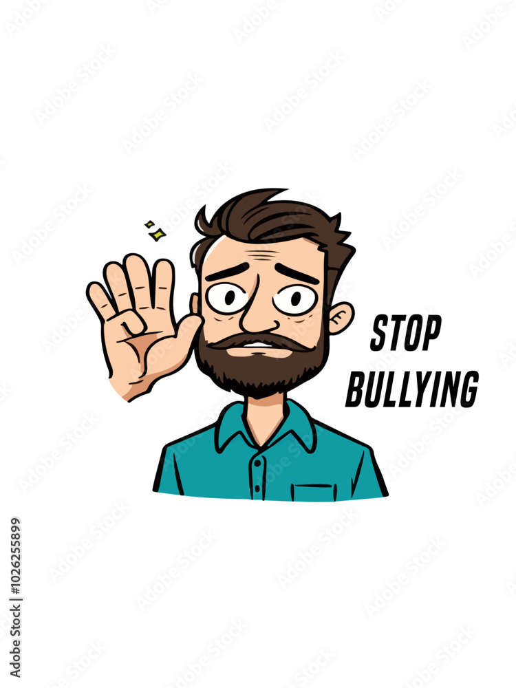Vector illustration of a man with a raised hand Vector illustration of a man with a raised hand
