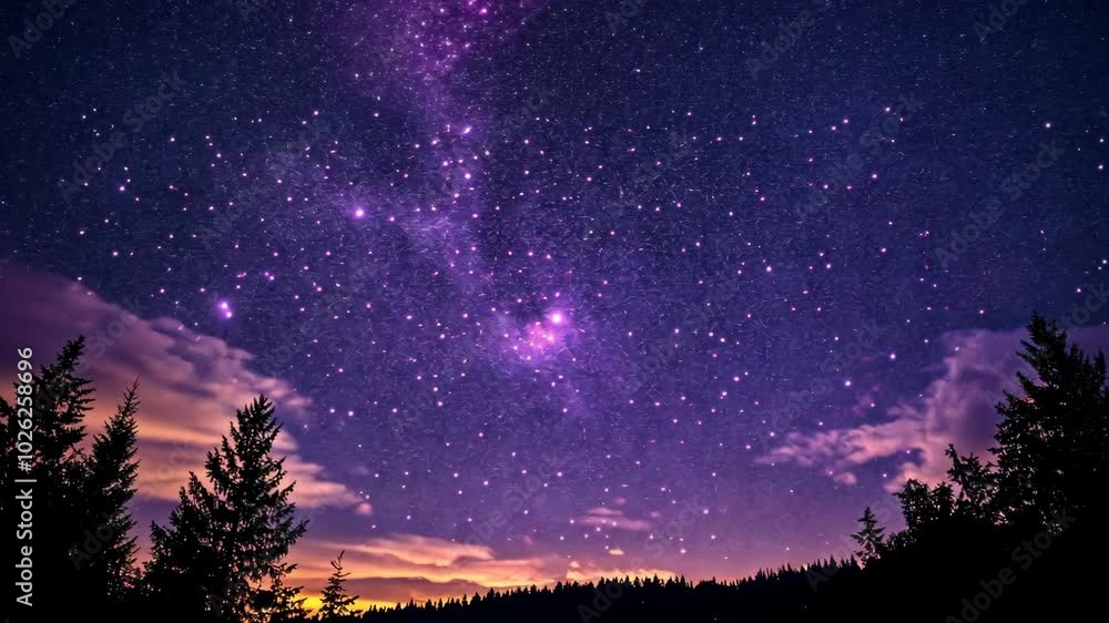 The Milky Way stretches across the night sky, a breathtaking sight on a clear summer night The Milky Way stretches across the night sky, a breathtaking sight on a clear summer night