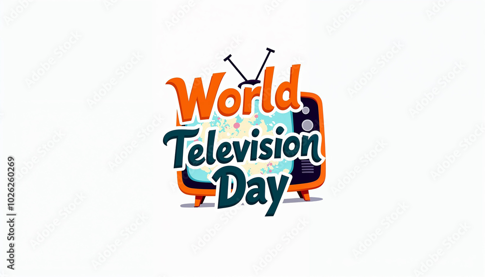 World Television Day Illustration with isolated television World Television Day Illustration with isolated television