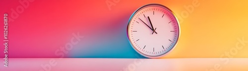 Obraz na płótnie Modern clock on a colorful gradient background, symbolizing time management. w salonie