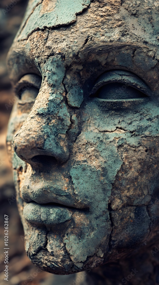 Art, Sculpture of a Female Face in Clay and Stone, Abstract Image, Texture, Pattern Background, Wallpaper, Cover and Screen for Smartphone, PC, Laptop, 9:16 and 16:9 Format Art, Sculpture of a Female Face in Clay and Stone, Abstract Image, Texture, Pattern Background, Wallpaper, Cover and Screen for Smartphone, PC, Laptop, 9:16 and 16:9 Format