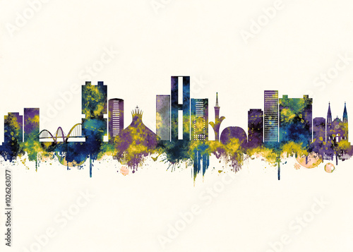 Obraz na płótnie Brasilia City Skyline. Cityscape Skyscraper City Downtown Abstract Architecture Business View Building Corporate Landmarks Travel Background Buildings Landscape Modern Art w salonie