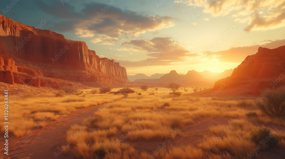 Captivating, sunlit canyon with red rock formations, high quality, photorealistic, dramatic, scenic, panoramic, breathtaking Captivating, sunlit canyon with red rock formations, high quality, photorealistic, dramatic, scenic, panoramic, breathtaking