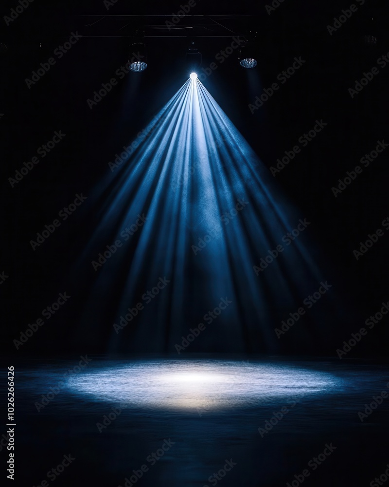 Soft spotlight illuminating a single point on stage, dark surroundings ...