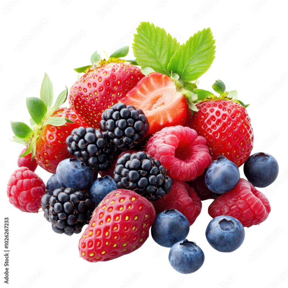Vibrant Berry Medley, a colorful selection of fresh strawberries, blueberries, raspberries, and blackberries Vibrant Berry Medley, a colorful selection of fresh strawberries, blueberries, raspberries, and blackberries