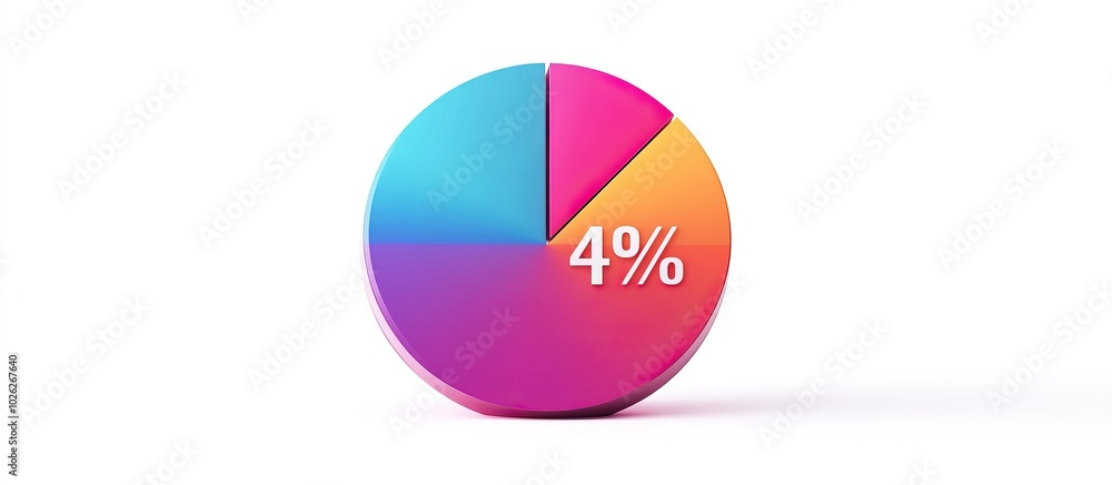 Colorful Pie Chart with 4 Percent Colorful Pie Chart with 4 Percent