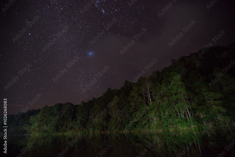 A star at nigh sky with cloudy A star at nigh sky with cloudy